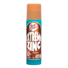 Sun Zapper front packaging bronze stick showing visible protection benefit