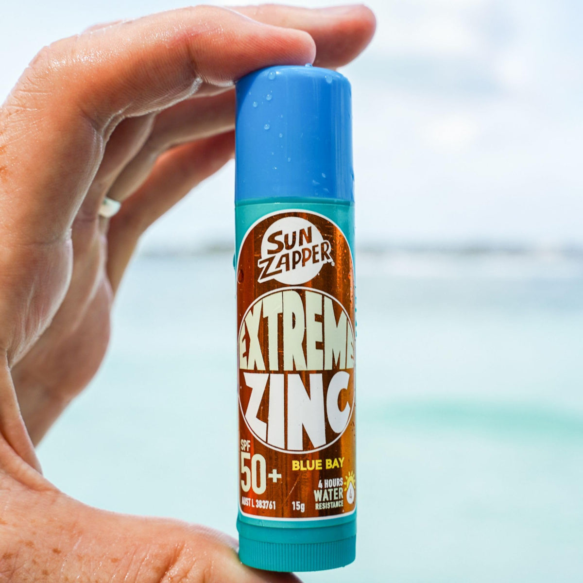 Sun Zapper stick standing in heat demonstrating stability and non-melting benefit
