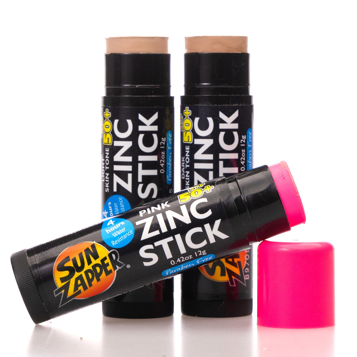 Sun Zapper stick with cap off showing twist-up tip for easy application