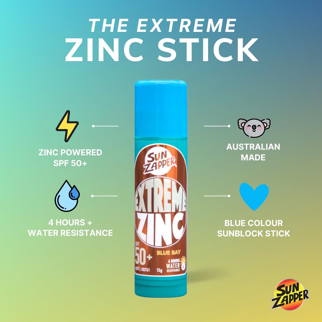 Sun Zapper open stick revealing solid cream texture for precise application