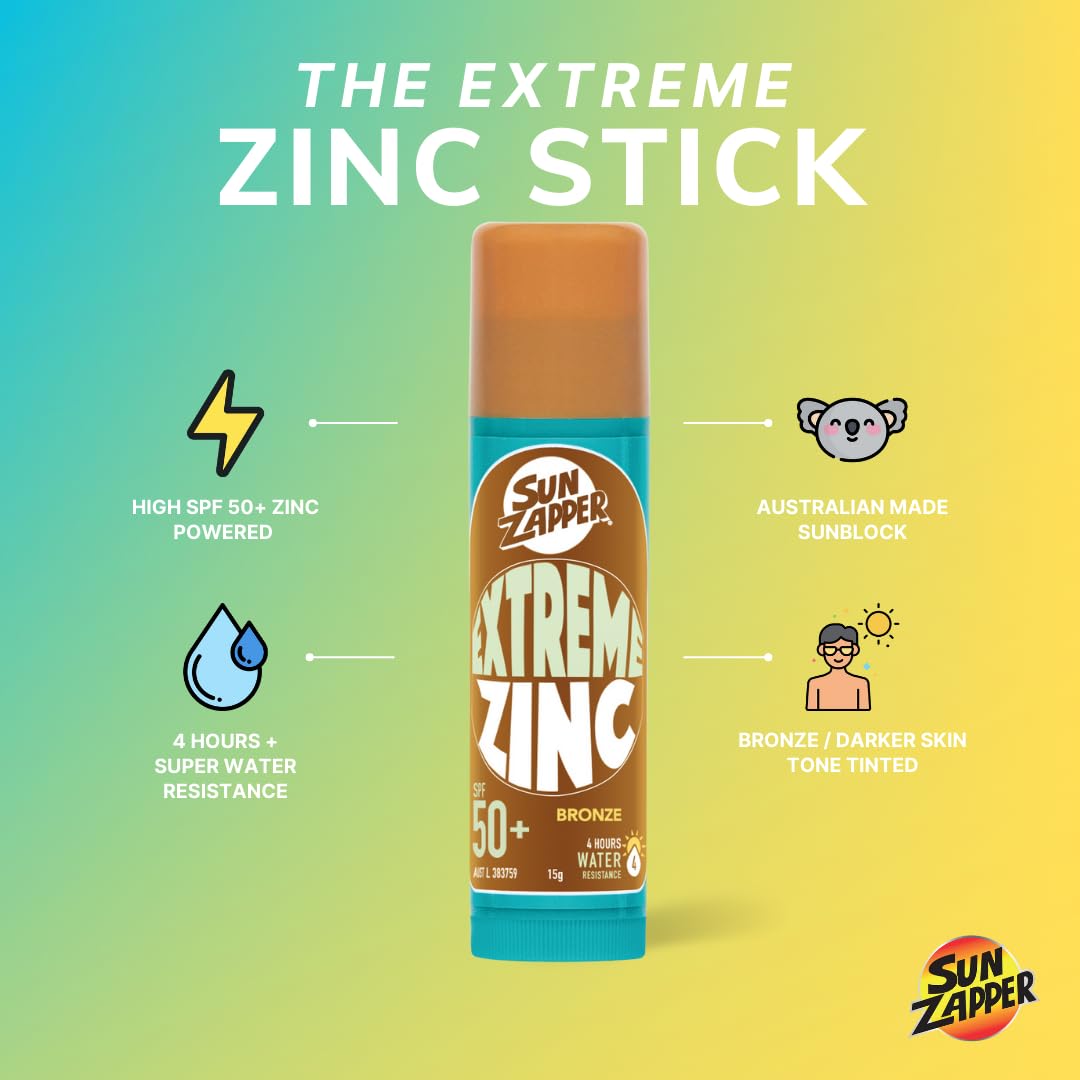 Sun Zapper close-up texture of stick demonstrating dense, durable formula