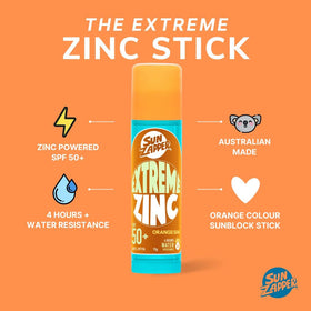 Sun Zapper twist up revealing orange zinc product for precise application benefit