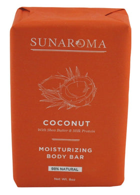 SUNAROMA lifestyle bath scene with soap bar by tub showing relaxing use and nourishing cleanse
