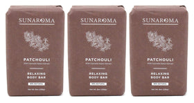 Sunaroma soap on bathroom shelf with lavender suggesting relaxing ritual
