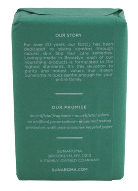 SUNAROMA size comparison with bar in hand illustrating full 8-ounce scale and value