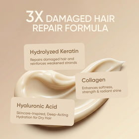 SUNATORIA applying mask to mid-lengths demonstrating easier detangling