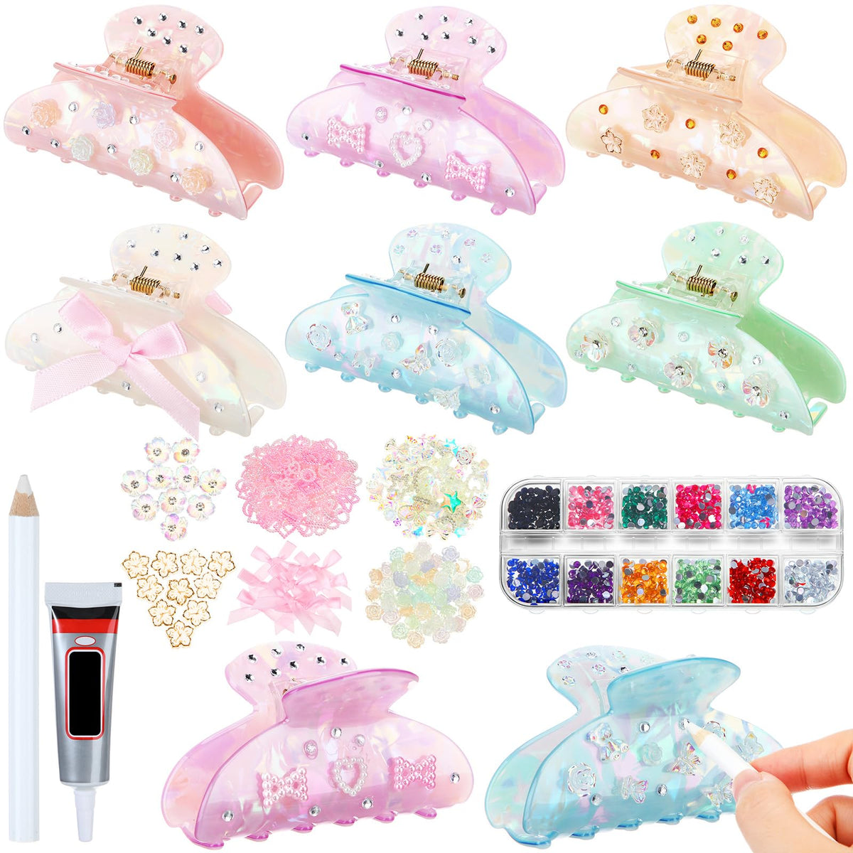 Suncalla front packaging showing six acrylic clips and decorations for easy crafting