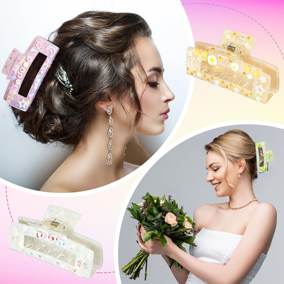 Suncalla finished clip worn in a half-up hairstyle for stylish secure hold