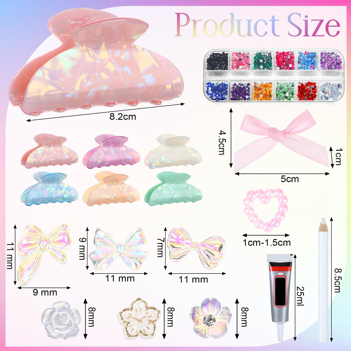 Suncalla spread of colorful resin rhinestones and pearl stickers for varied designs