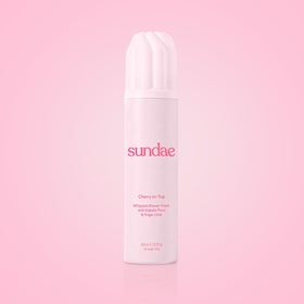 sundae whipped foam in shower illustrating gentle, quick rinse