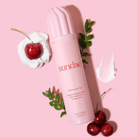 sundae bottle on bathroom shelf suggesting vegan and cruelty-free ethos