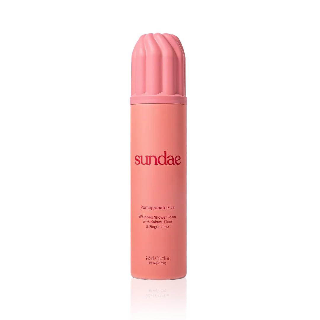 sundae bottle front packaging showing pomegranate fizz scent and label benefit gentle cleansing