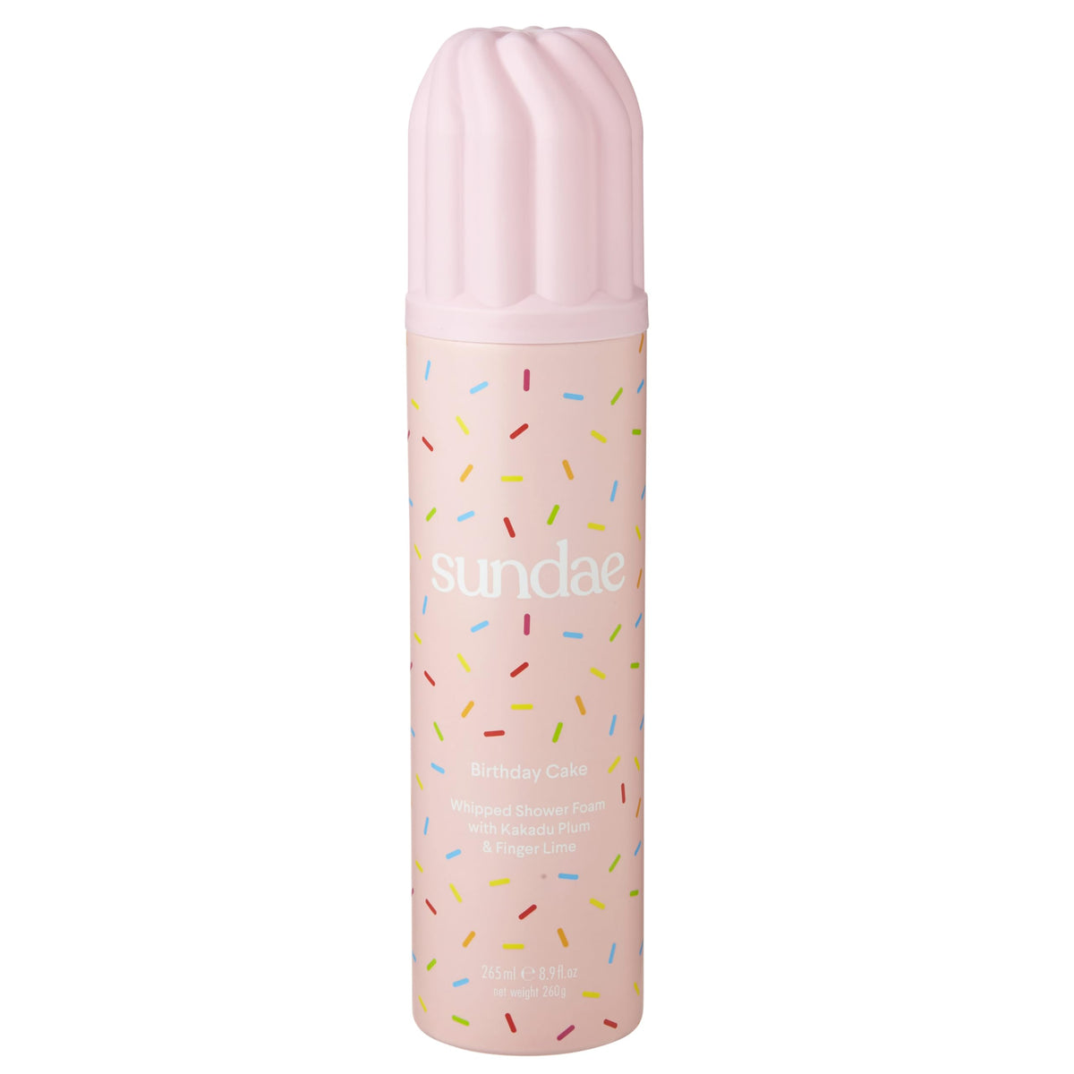 sundae front packaging showing whipped shower foam and benefits