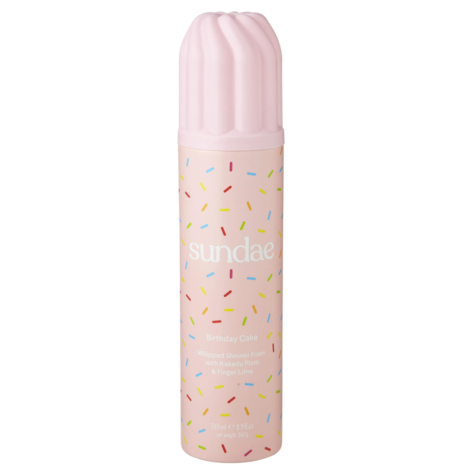 sundae front packaging showing whipped shower foam and benefits