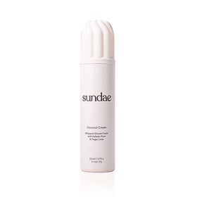 sundae front packaging showing coconut cream bottle and attractive label benefit: clear branding