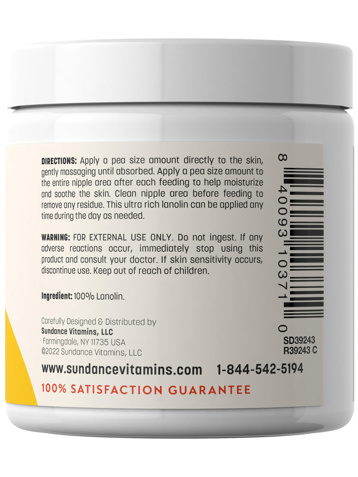 Sundance jar next to a ruler showing 7 fluid ounce size and value