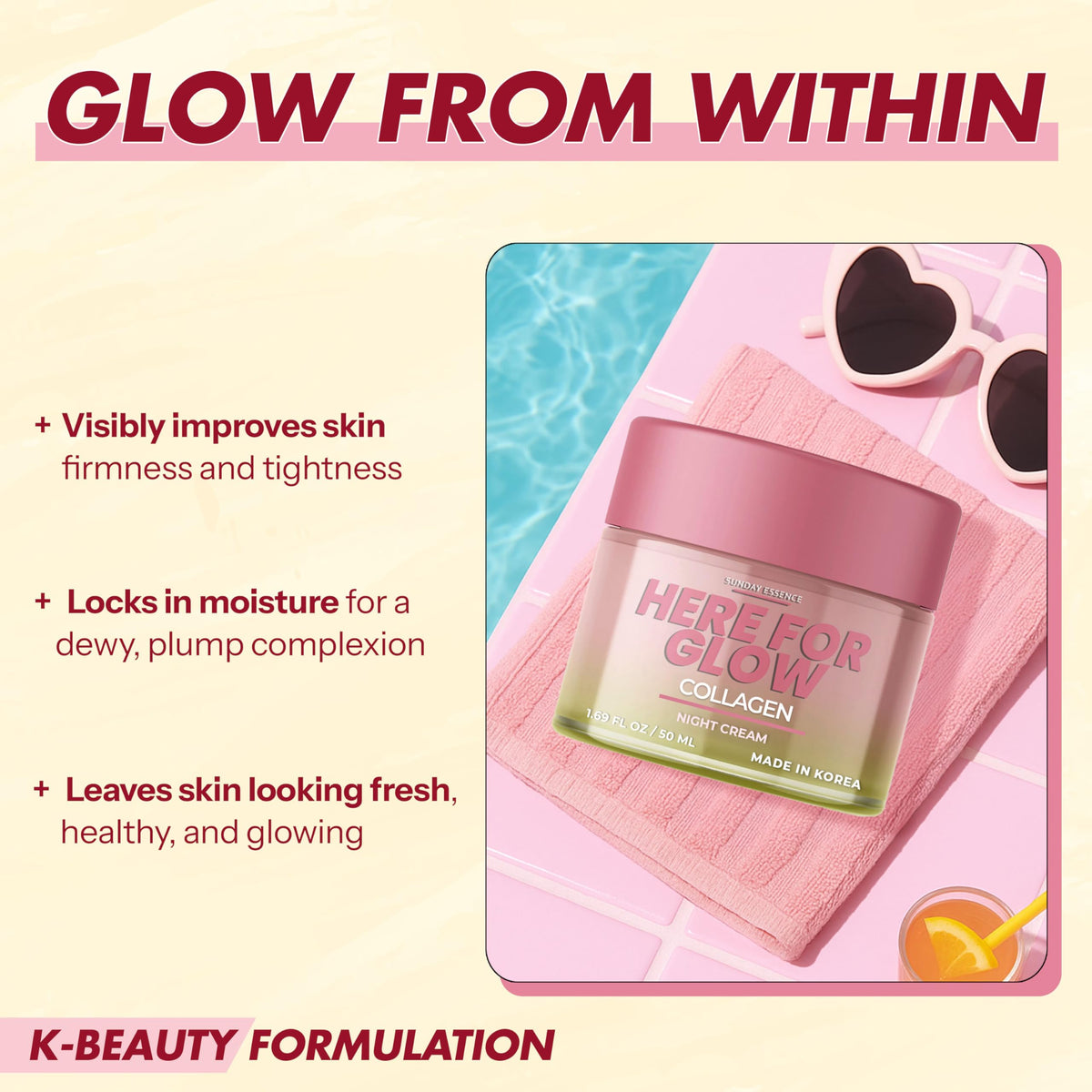 Sunday Essence texture close-up revealing creamy gel-cream consistency for hydration