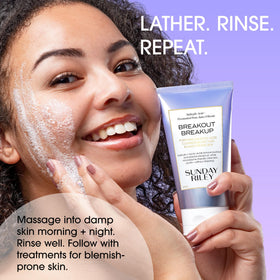 Sunday Riley close-up of gel texture, highlights non-drying exfoliating formula