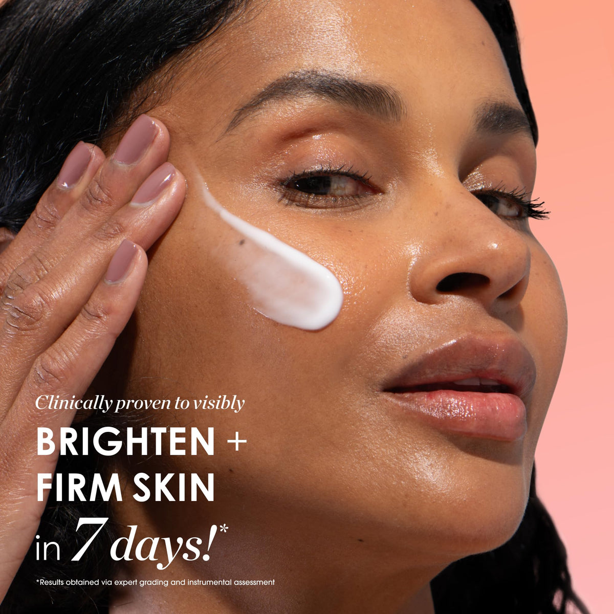 Sunday Riley product applied on hand demonstrating silky finish and visible glow benefit