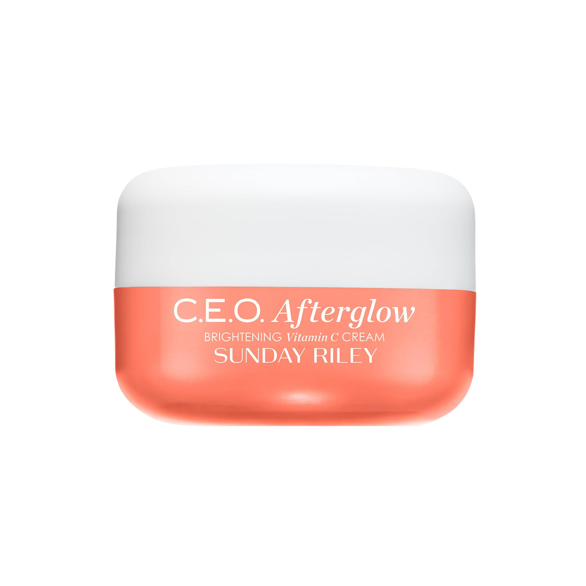 Sunday Riley C.E.O. Afterglow front jar showing clean branding and size benefit