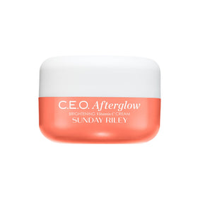 Sunday Riley C.E.O. Afterglow front jar showing clean branding and size benefit