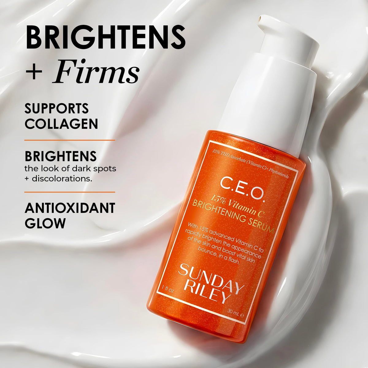 Sunday Riley dropper dispensing serum showing smooth texture and absorption benefit