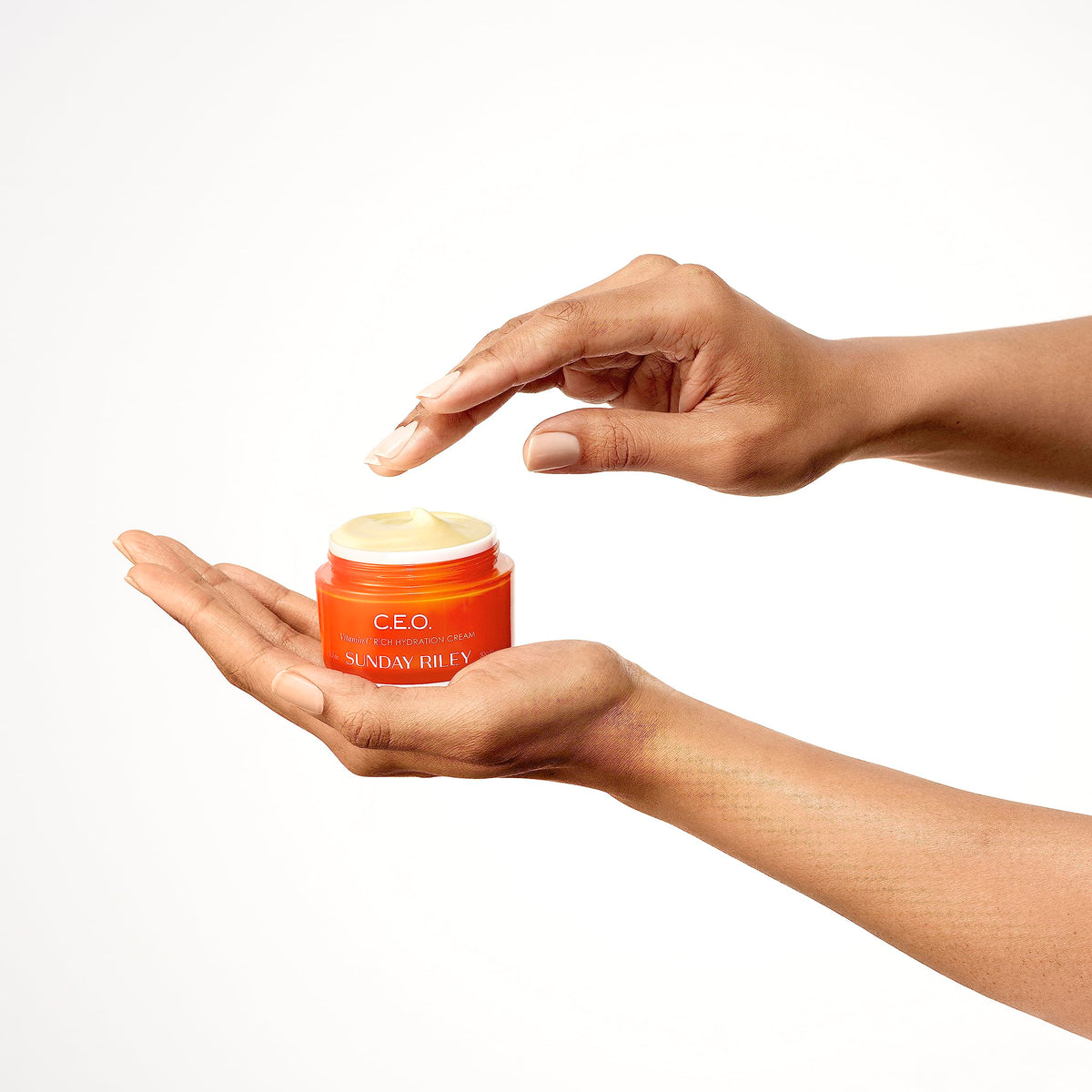 Sunday Riley C.E.O. ingredients label close-up highlighting antioxidant formula