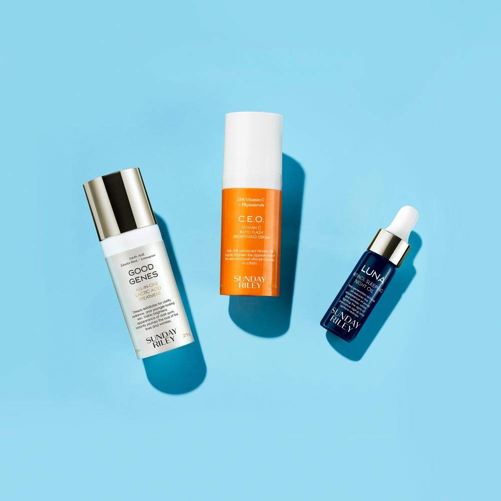 Sunday Riley Good Genes close-up vial texture highlighting gentle exfoliation benefits