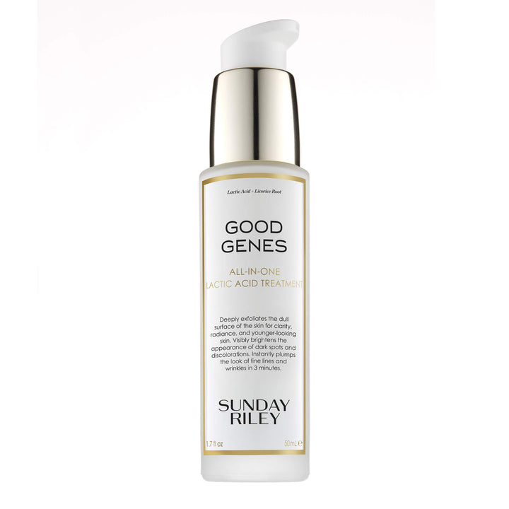 Sunday Riley front bottle showing serum and branding for instant glow