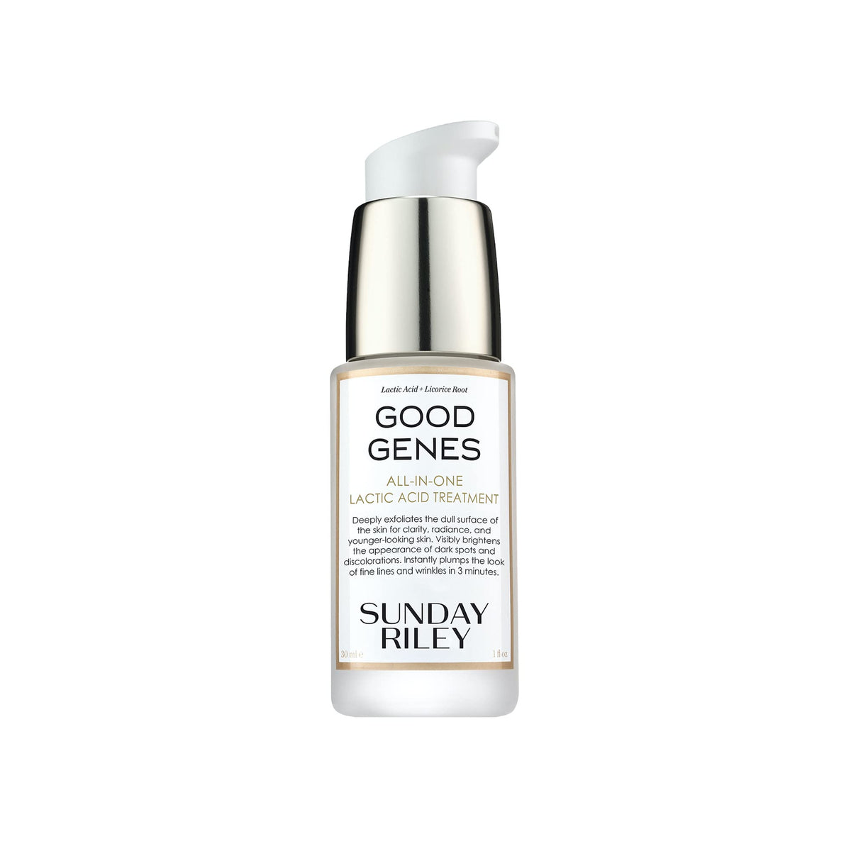 Sunday Riley Good Genes front jar showing clean packaging and instant clarity benefit