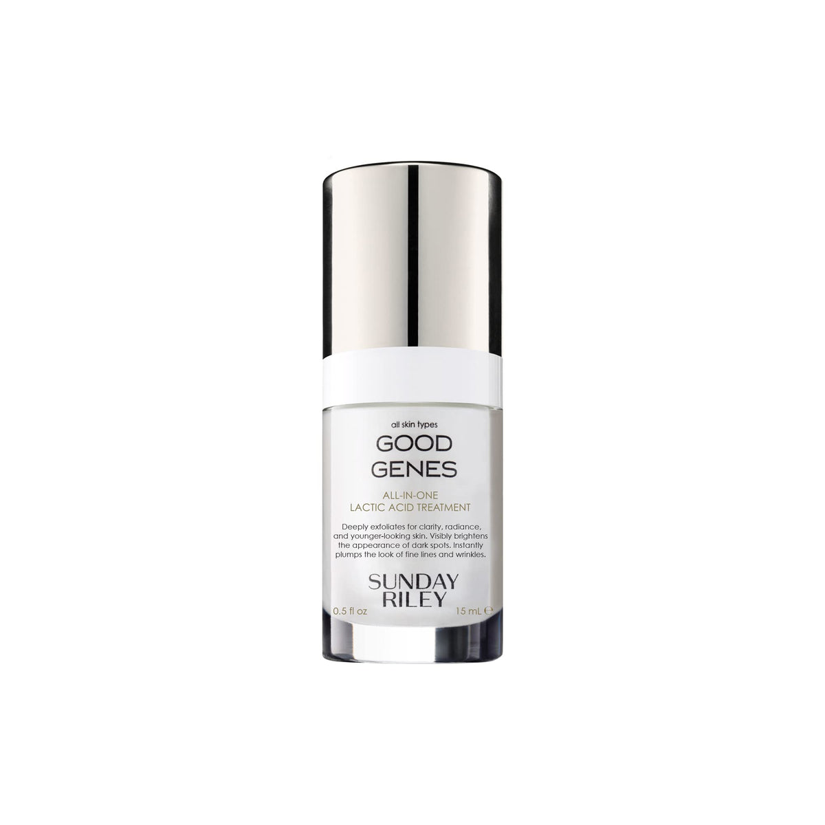 Sunday Riley Good Genes front bottle view shows sleek packaging and clinical appeal