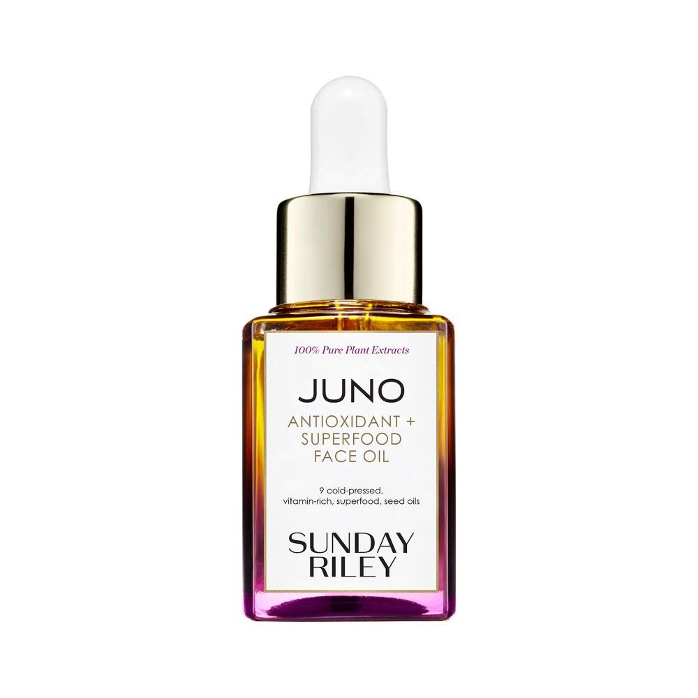 Sunday Riley Juno front bottle showing label and packaging benefits