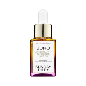 Sunday Riley Juno front bottle showing label and packaging benefits