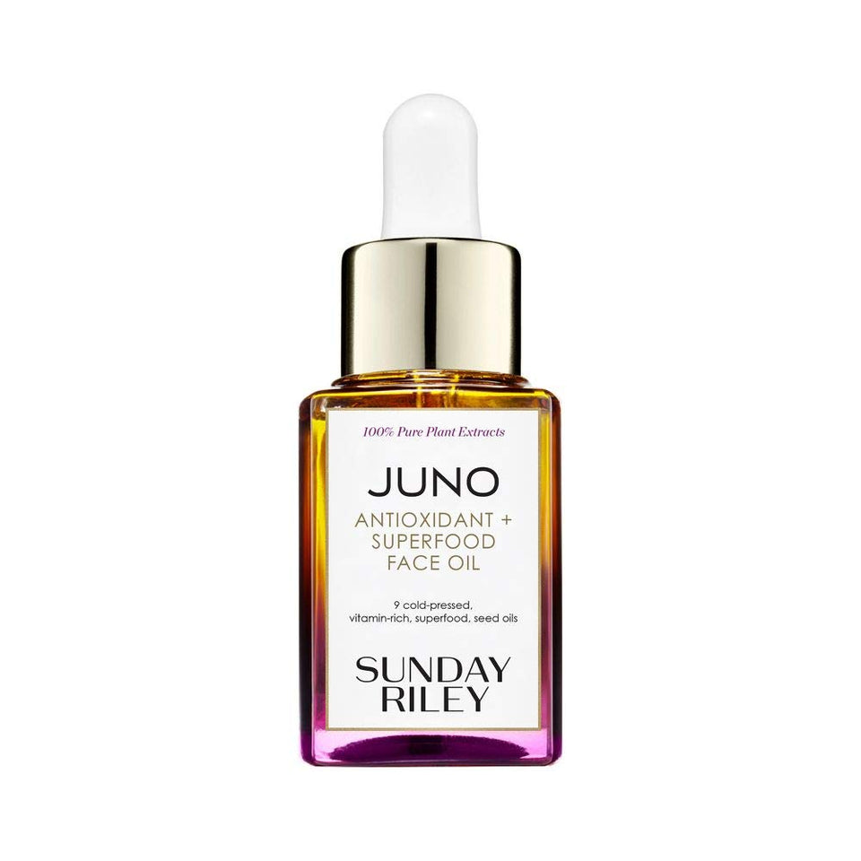 Sunday Riley Juno front bottle showing label and packaging benefits