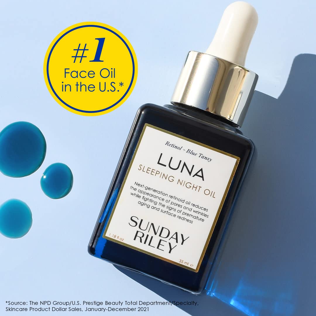 Sunday Riley Luna dropper dispensing oil, demonstrating precise application benefit