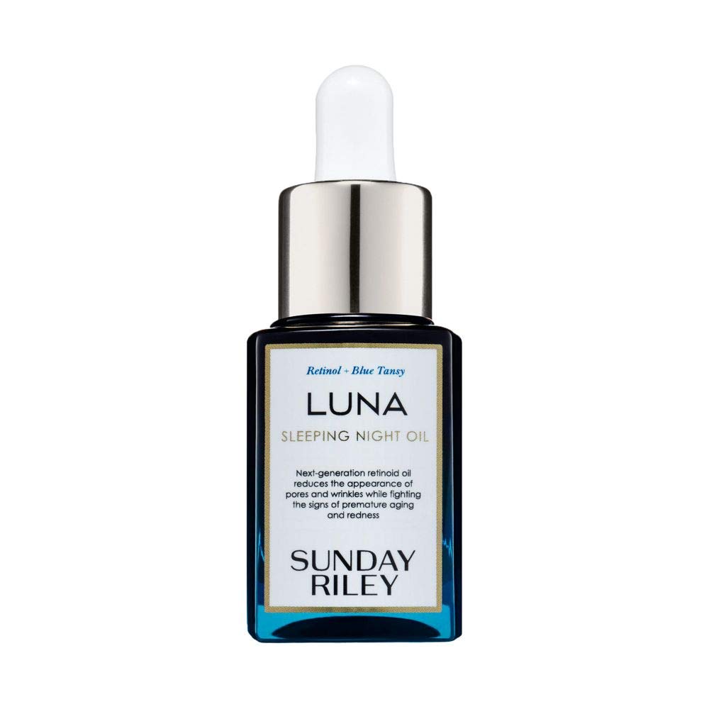 Sunday Riley bottle front packaging shows label and luxe bottle, highlighting brand reliability