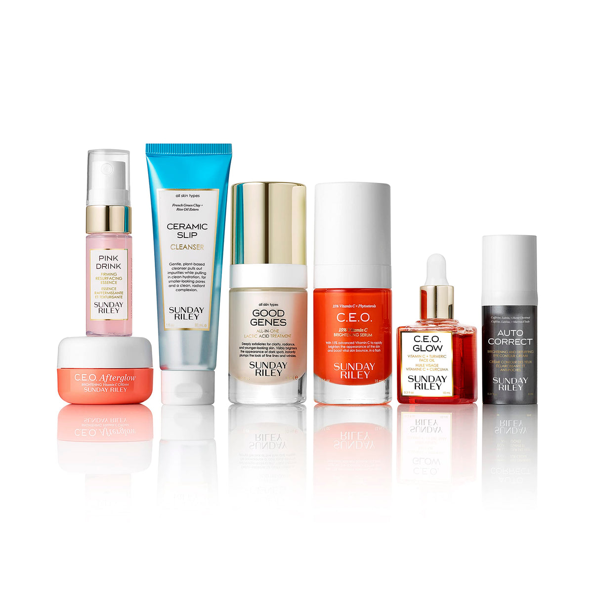 Sunday Riley in-use scene of applying serum in morning to brighten and hydrate