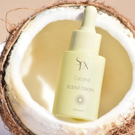 SunFX Coconut mixing with spray tan cup demonstrating compatibility with HVLP equipment