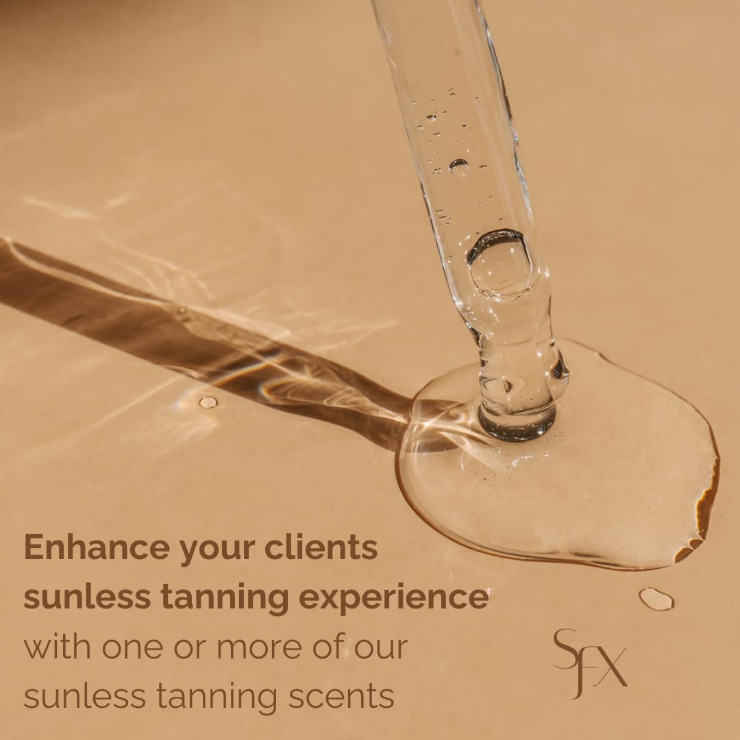 SunFX mixing into spray tan cup demonstrating compatibility with HVLP systems