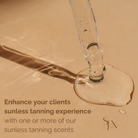 SunFX mixing into spray tan cup demonstrating compatibility with HVLP systems