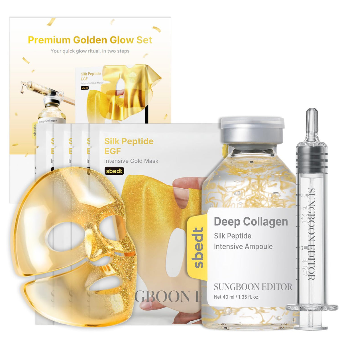 SUNGBOON EDITOR front packaging showing the premium glow set benefits