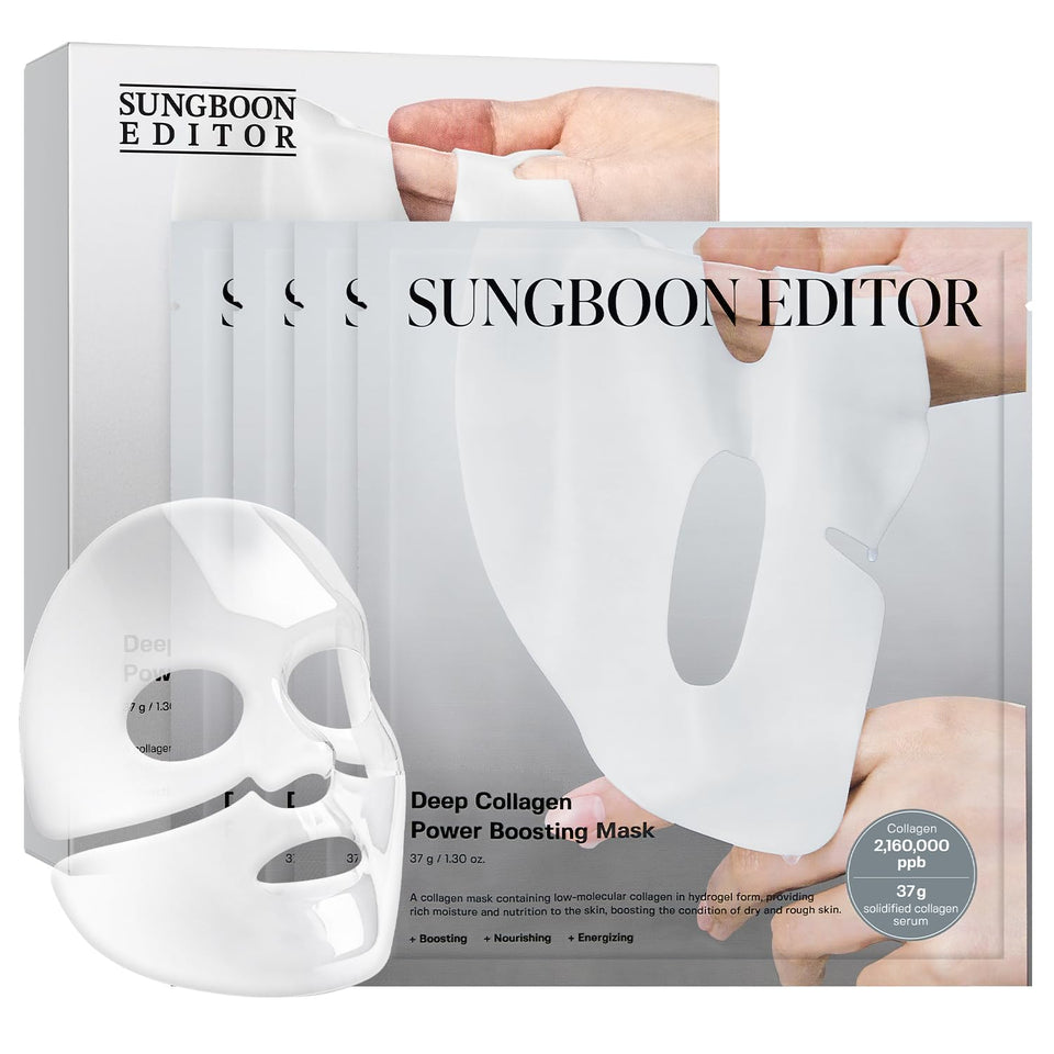 SUNGBOON EDITOR front packaging showing four individual mask sachets and product name