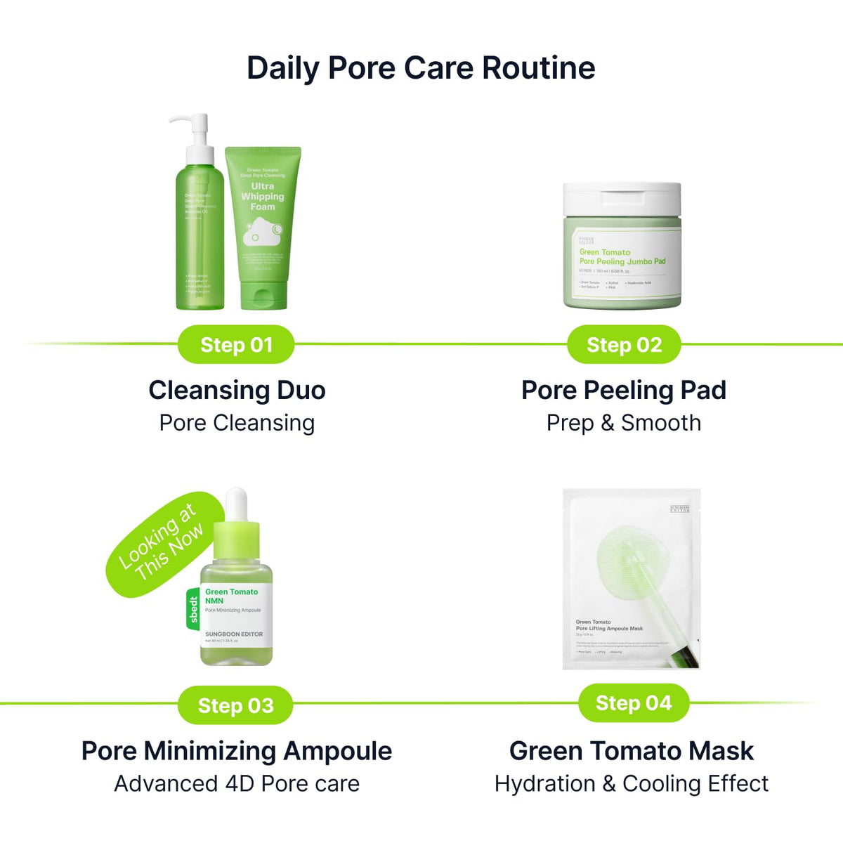 SUNGBOON EDITOR in-routine bathroom scene showing layering under moisturizer and SPF