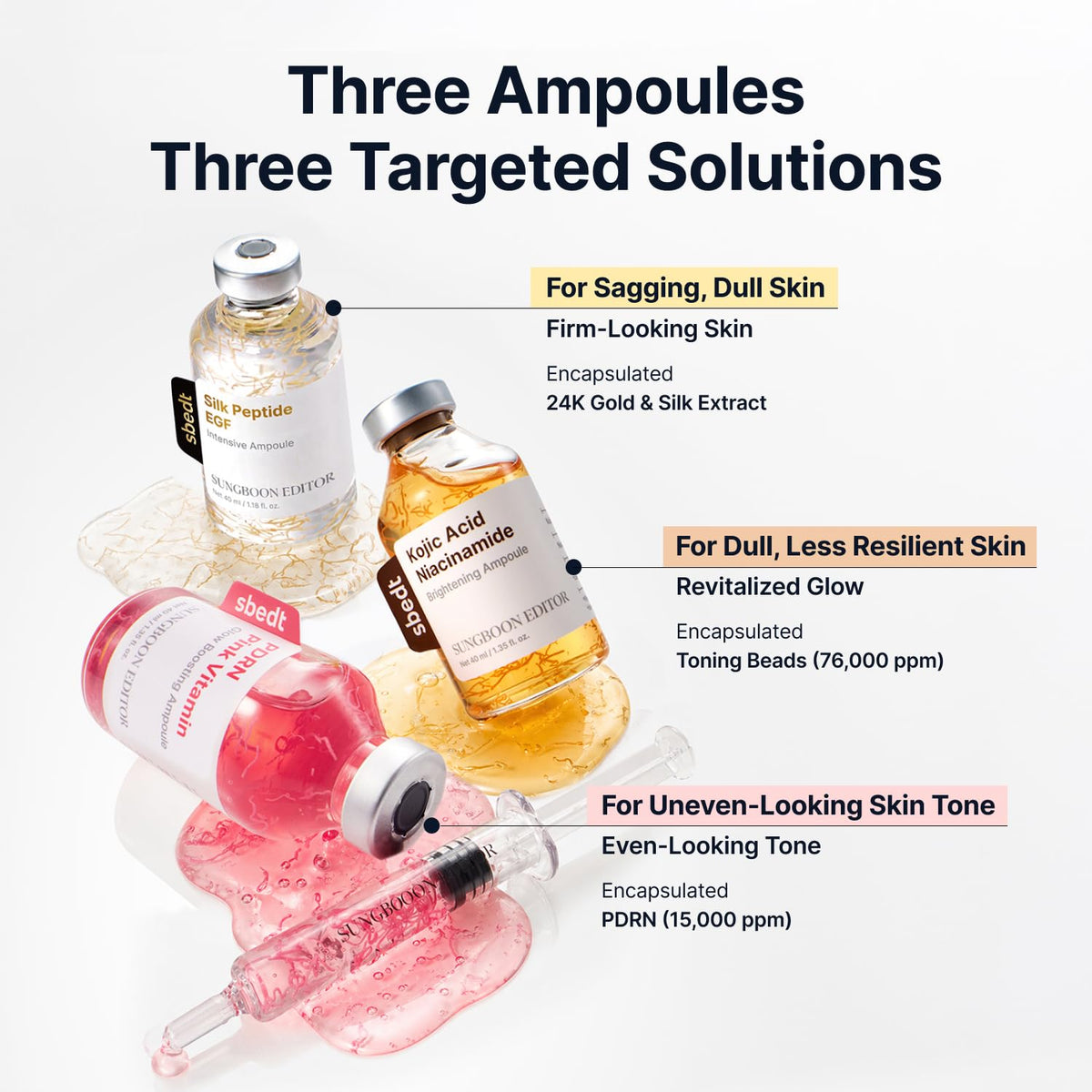 SUNGBOON EDITOR kojic ampoule spot application targeting dark spots benefit