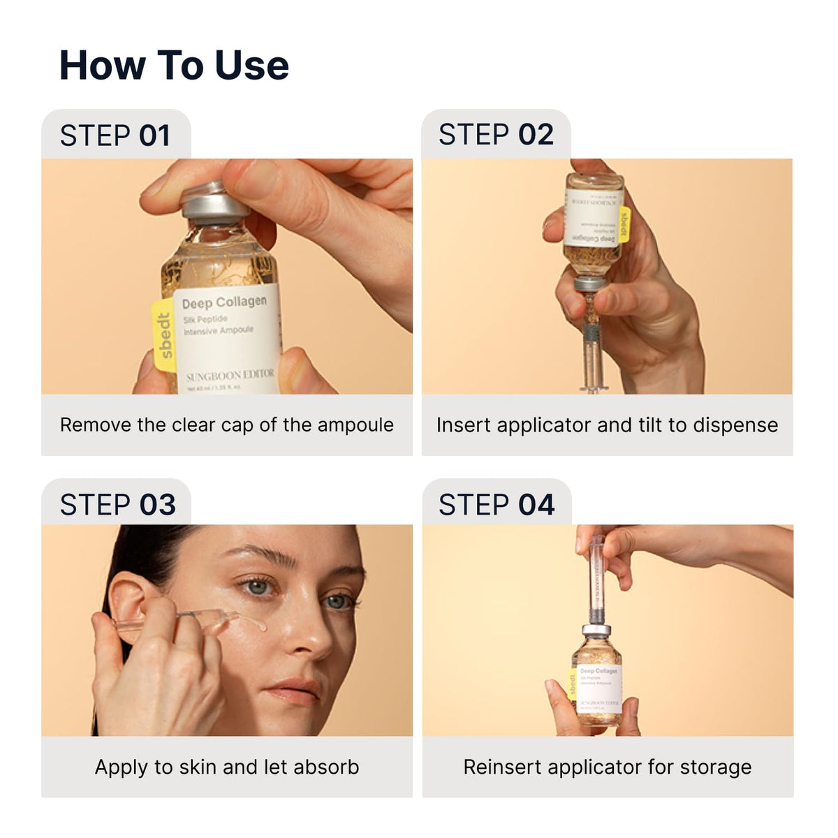 SUNGBOON EDITOR serum applied to cheek demonstrating hydrated, plumper look