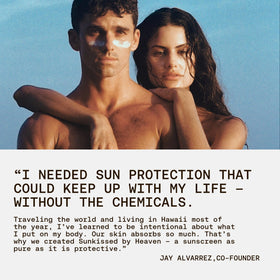 Sunkissed By Heaven label close-up highlighting grass-fed tallow and zinc