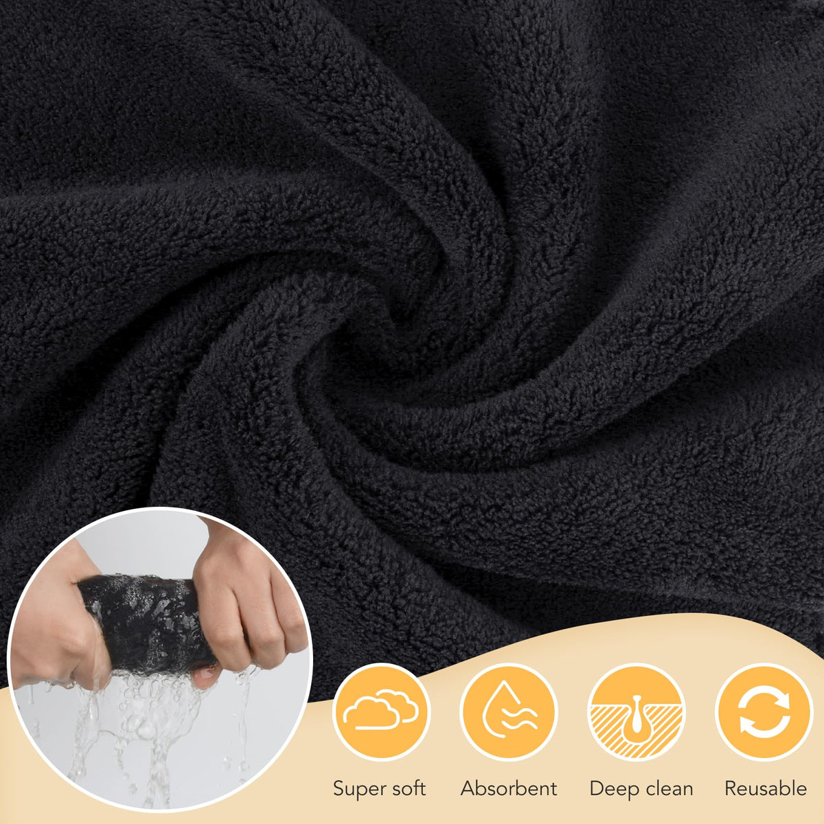 SUNLAND wet cloth demonstrating fast absorbency for cleansing