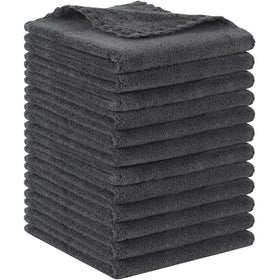 SUNLAND front pack of 12 dark grey cloths shows value and convenience
