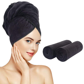 SUNLAND front view of black towel pack showing size and design benefit