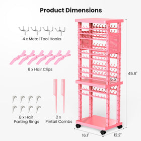 Sunnacate assembled rack in a salon showing professional workflow efficiency